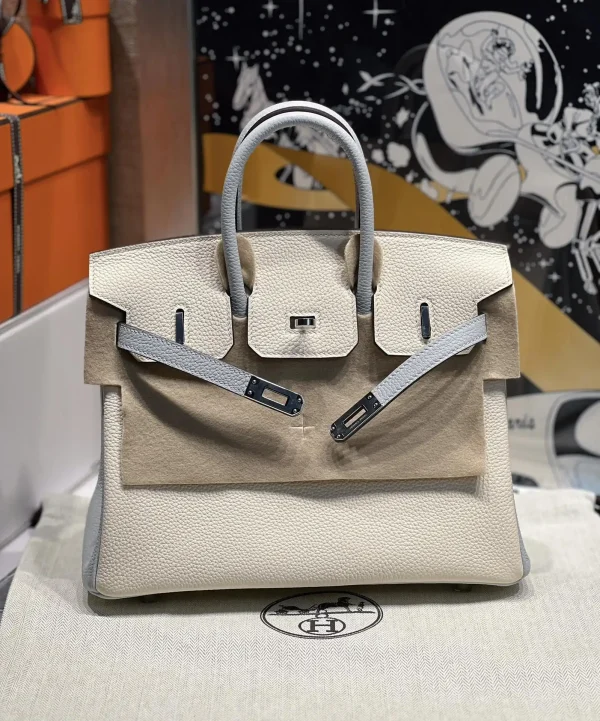 Hermes Birkin Haze Blue Cream White - Image 3