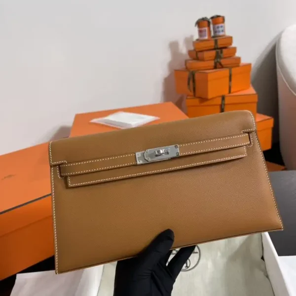 Hermes Kelly Elan Brown Silver - Image 3
