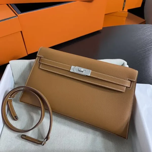 Hermes Kelly Elan Brown Silver