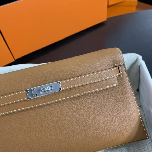 Hermes Kelly Elan Brown Silver - Image 5
