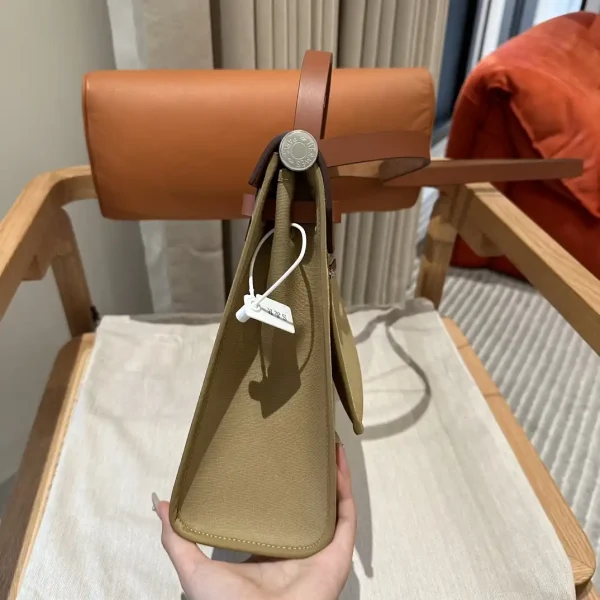 Hermes Herbag 31cm Brown Canvas - Image 3