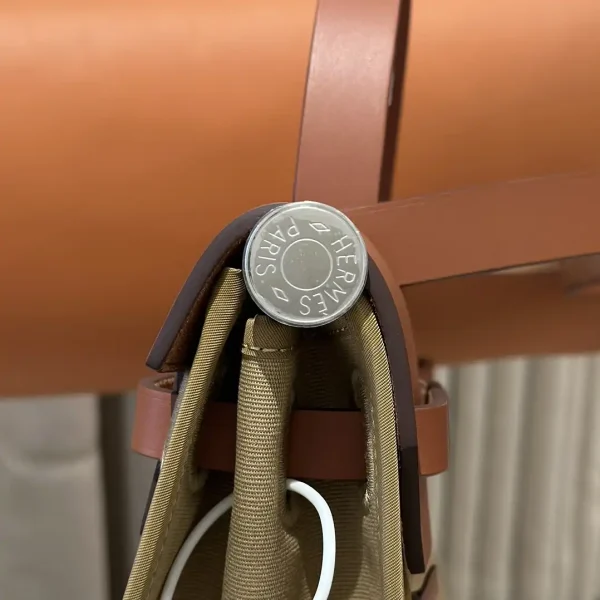 Hermes Herbag 31cm Brown Canvas - Image 9