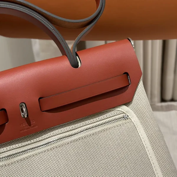 Hermes Herbag 31cm Beige Red - Image 4