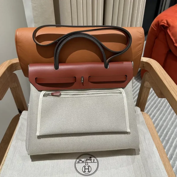 Hermes Herbag 31cm Beige Red - Image 5