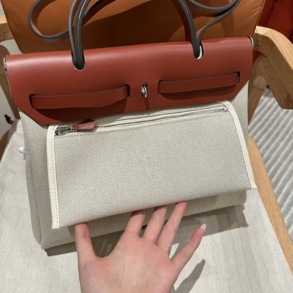 Hermes Herbag 31cm Beige Red - Image 8