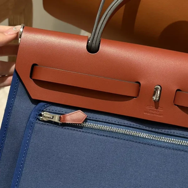 Hermes Herbag 31cm Blue Canvas - Image 2