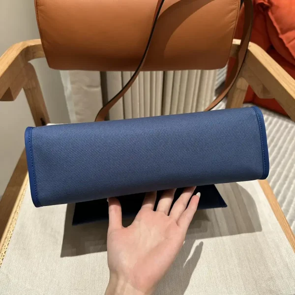 Hermes Herbag 31cm Blue Canvas - Image 8