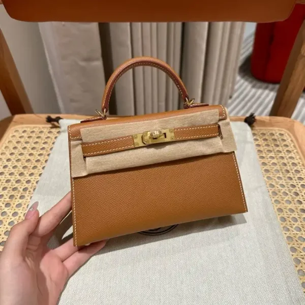 Hermes Kelly Brown Epsom Gold