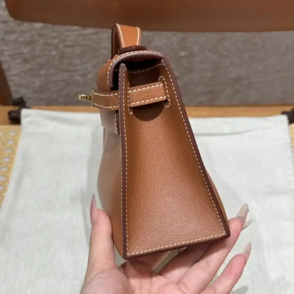 Hermes Kelly Pochette Swift Brown - Image 5