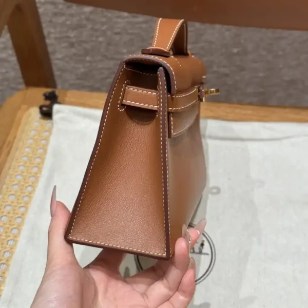 Hermes Kelly Pochette Swift Brown - Image 6