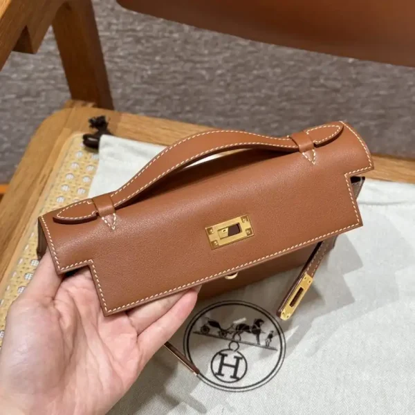 Hermes Kelly Pochette Swift Brown - Image 8