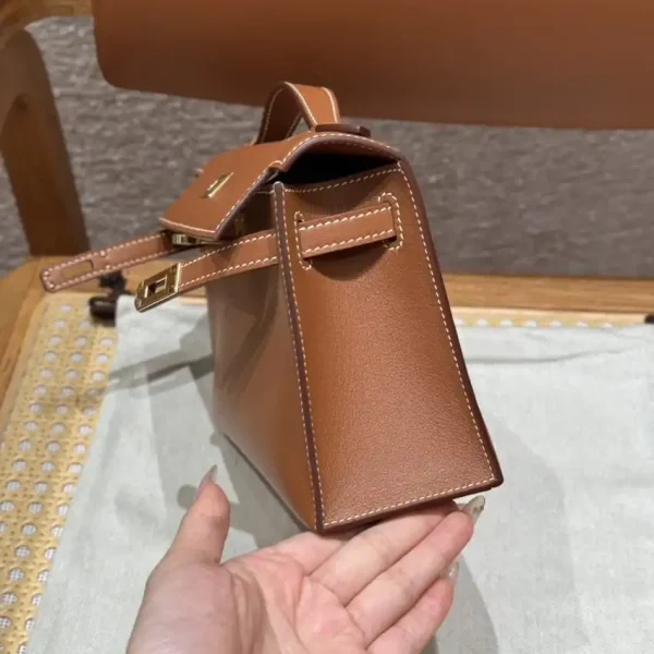 Hermes Kelly Pochette Swift Brown - Image 10