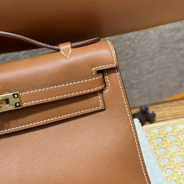 Hermes Kelly Pochette Swift Brown - Image 12