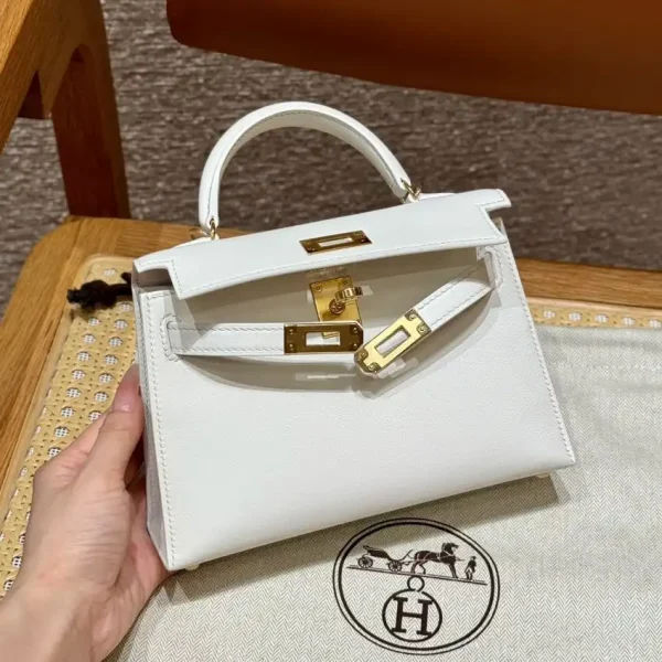 Hermes Kelly Brown Epsom Blanc - Image 5