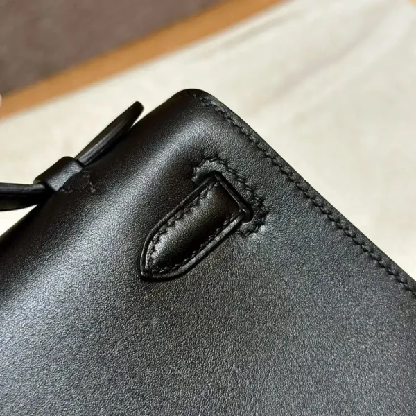 Hermes Kelly Pochette Swift Black - Image 10