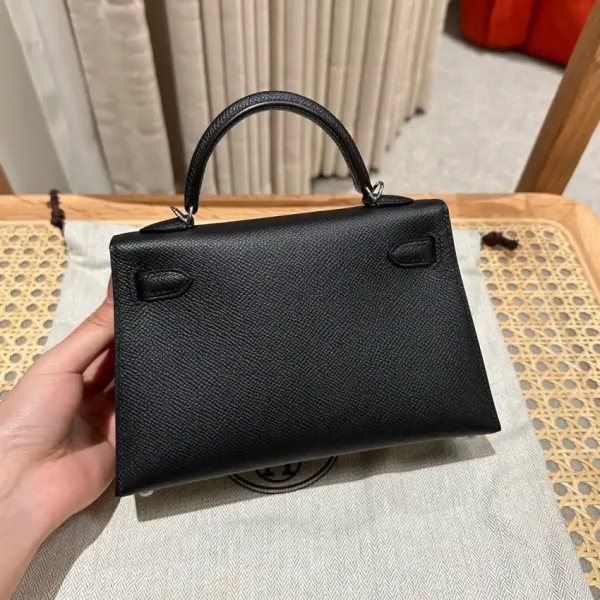 Hermes Kelly Black Epsom Silver - Image 4