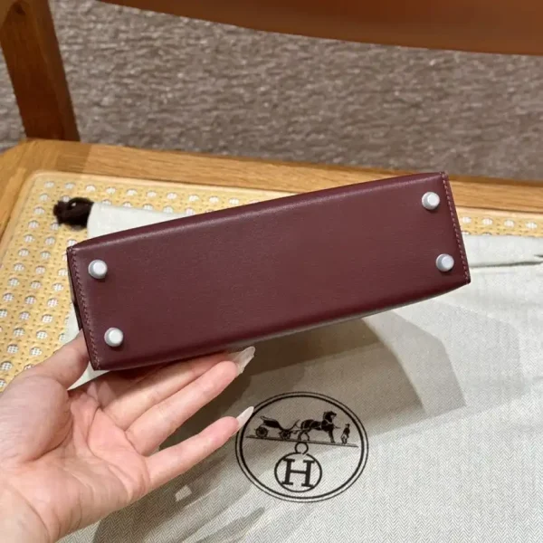 Hermes Kelly Rouge  Box Silver - Image 2