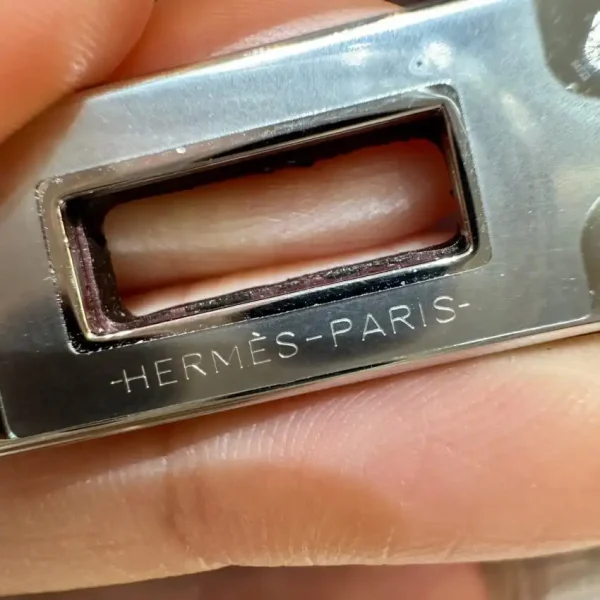 Hermes Kelly Rouge  Box Silver - Image 5