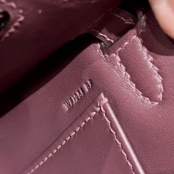Hermes Kelly Rouge  Box Silver - Image 9