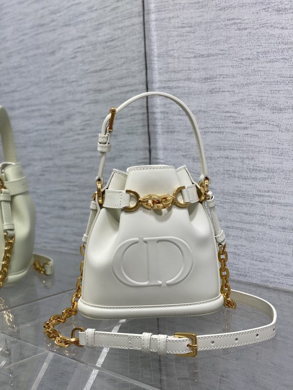 Dior Bucket Bag White Small Size - Image 4