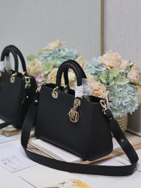 Dior Handbag Black Pebbled Calfskin - Image 6