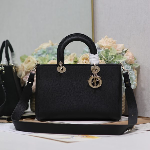 Dior Handbag Black Pebbled Calfskin
