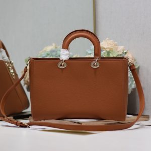 Dior Handbag Brown Oversized Cannage