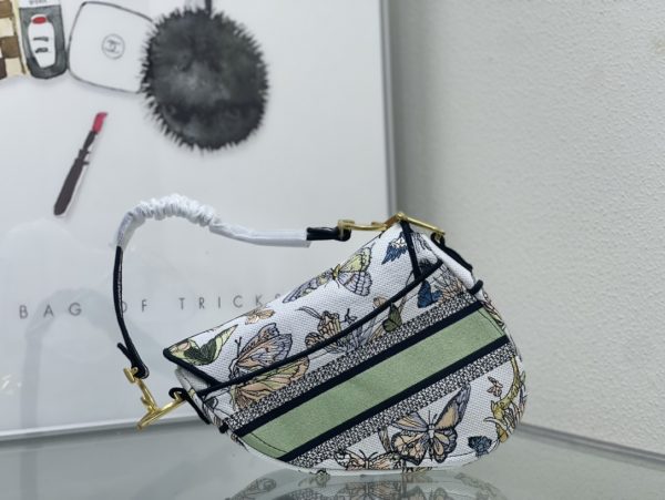 Dior Embroidered Blue Dior Large Size Saddle Bag - Image 3
