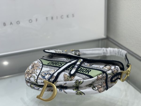 Dior Embroidered Blue Dior Large Size Saddle Bag - Image 8