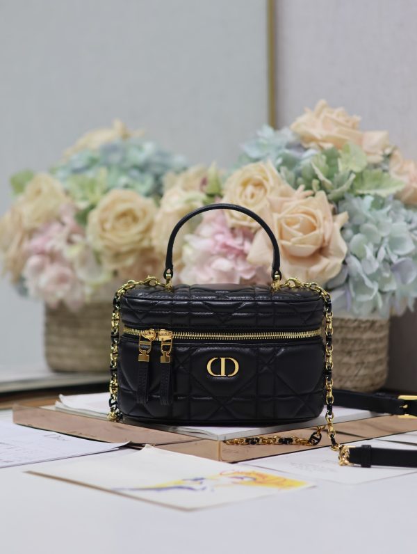 Dior Mini Vanity Bag in Black Lambskin - Image 7