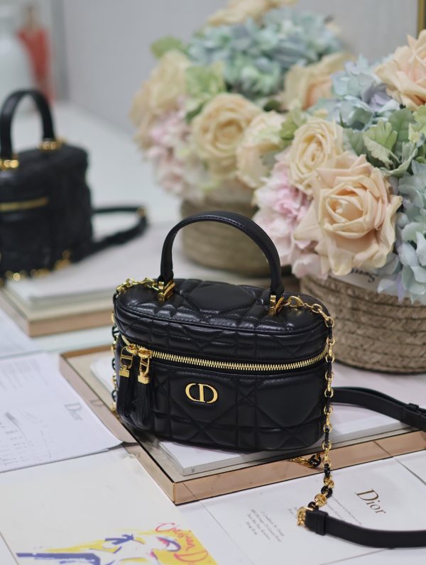 Dior Mini Vanity Bag in Black Lambskin - Image 6