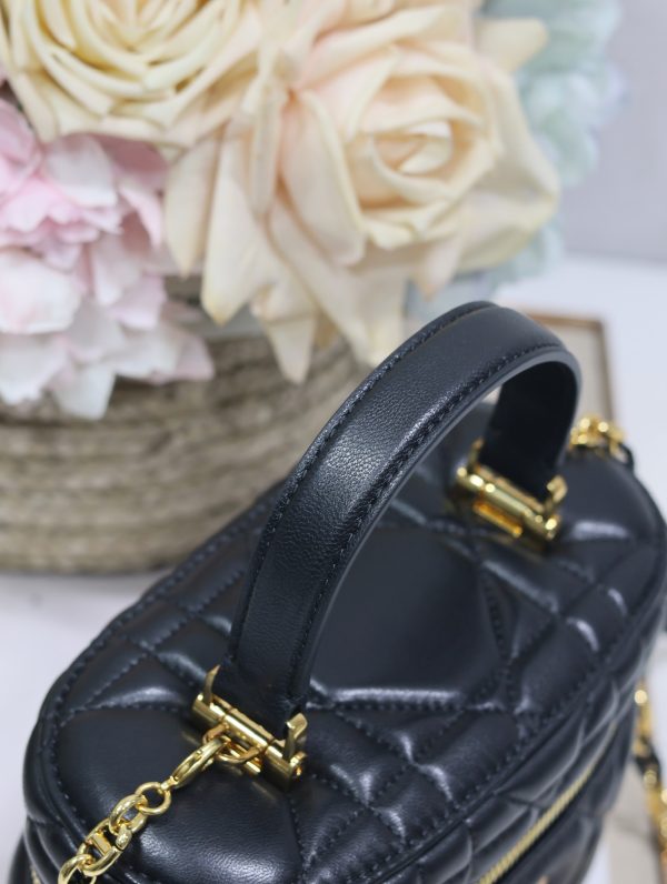 Dior Mini Vanity Bag in Black Lambskin - Image 5