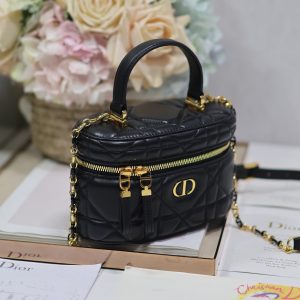 Dior Mini Vanity Bag in Black Lambskin