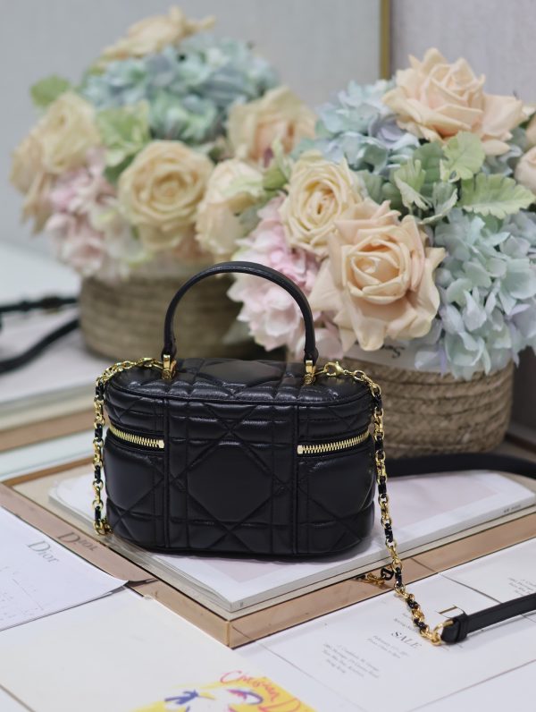 Dior Mini Vanity Bag in Black Lambskin - Image 3