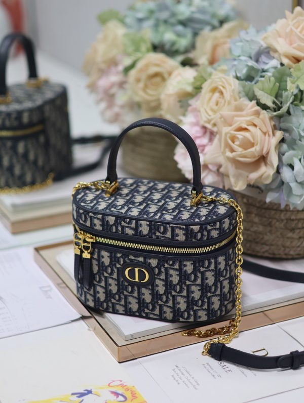 Dior Small Vanity Bag Small Vanity Bag in Blue Cloth - Image 4