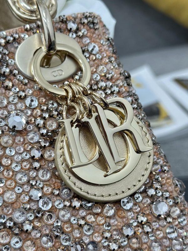 The Lady Dior Three-grid Embroidered Diamond-Beaded bag - Image 8