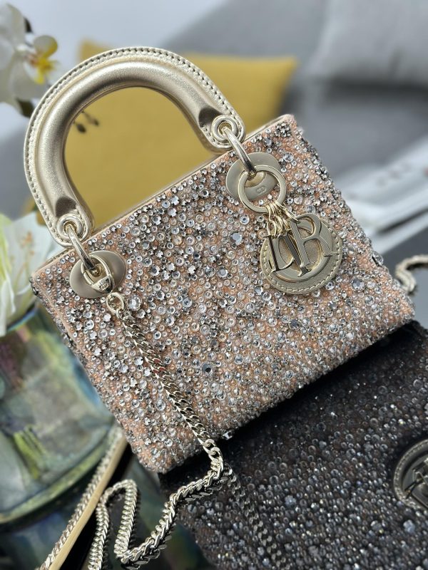 The Lady Dior Three-grid Embroidered Diamond-Beaded bag - Image 5