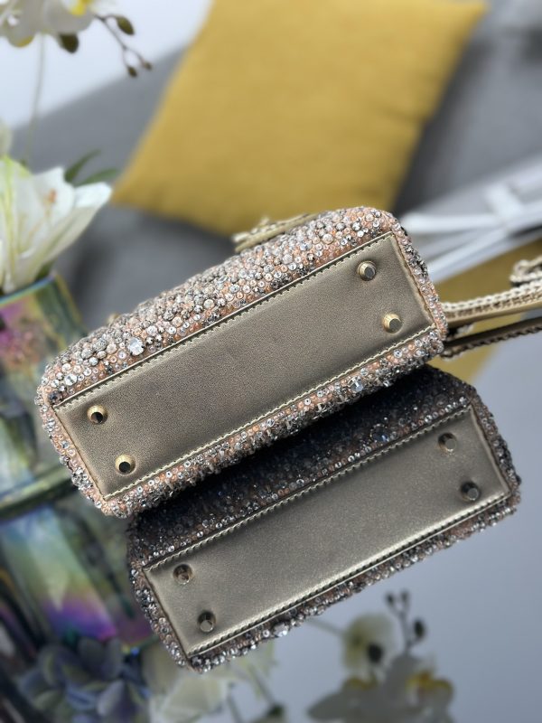 The Lady Dior Three-grid Embroidered Diamond-Beaded bag - Image 4