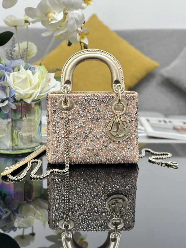 The Lady Dior Three-grid Embroidered Diamond-Beaded bag - Image 10
