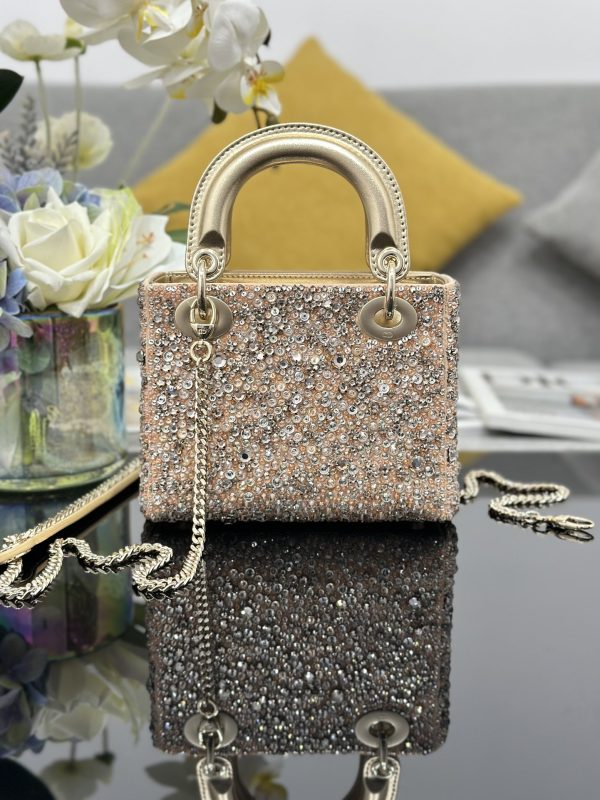 The Lady Dior Three-grid Embroidered Diamond-Beaded bag - Image 2