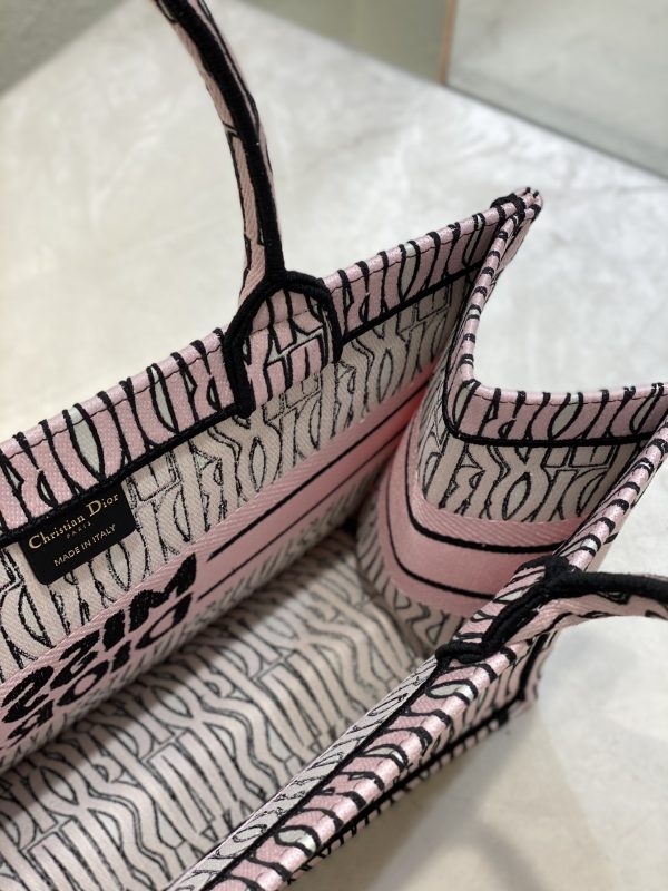 Dior White and Pink Miss Dior Allover Embroidery Bag - Image 7