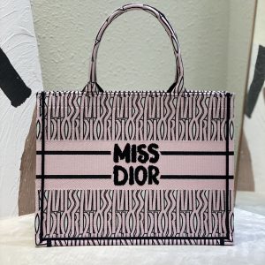 Dior White and Pink Miss Dior Allover Embroidery Bag