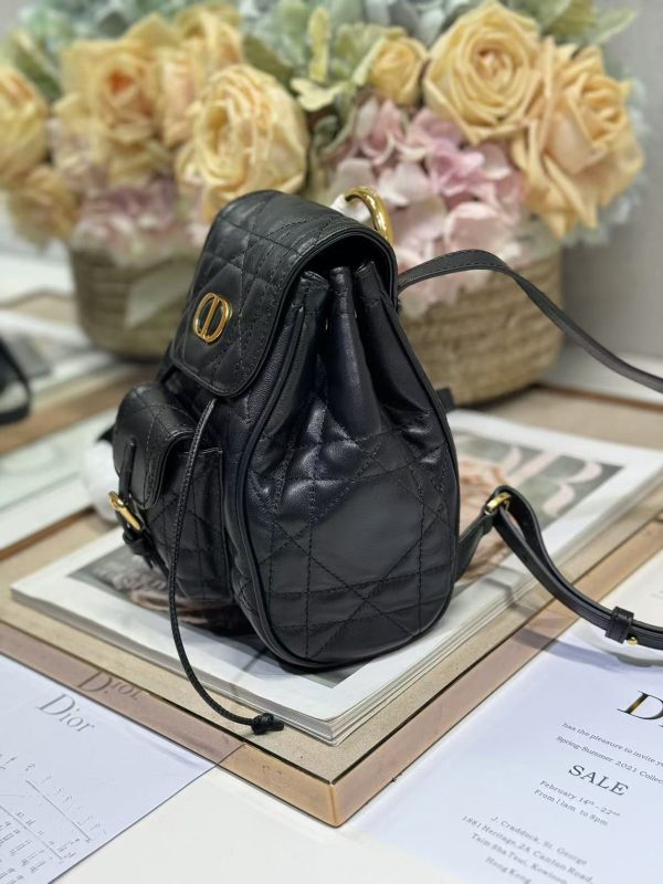 Small Dior Caro Backpack Black Color - Image 8