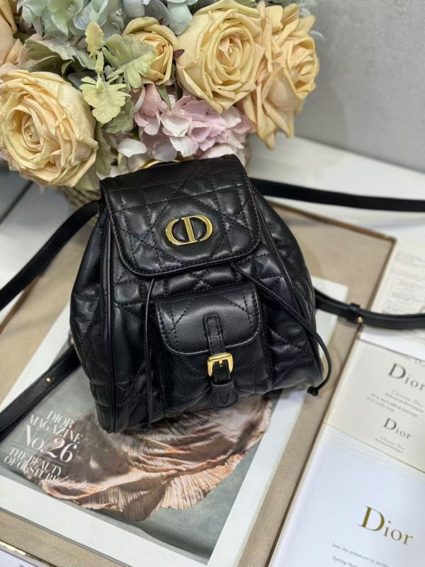 Small Dior Caro Backpack Black Color - Image 7