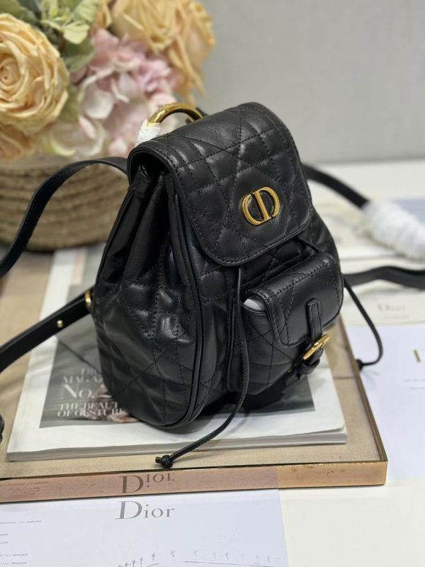 Small Dior Caro Backpack Black Color - Image 2