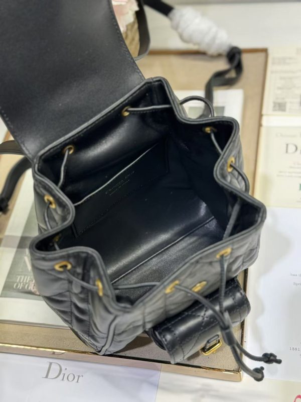 Small Dior Caro Backpack Black Color - Image 4