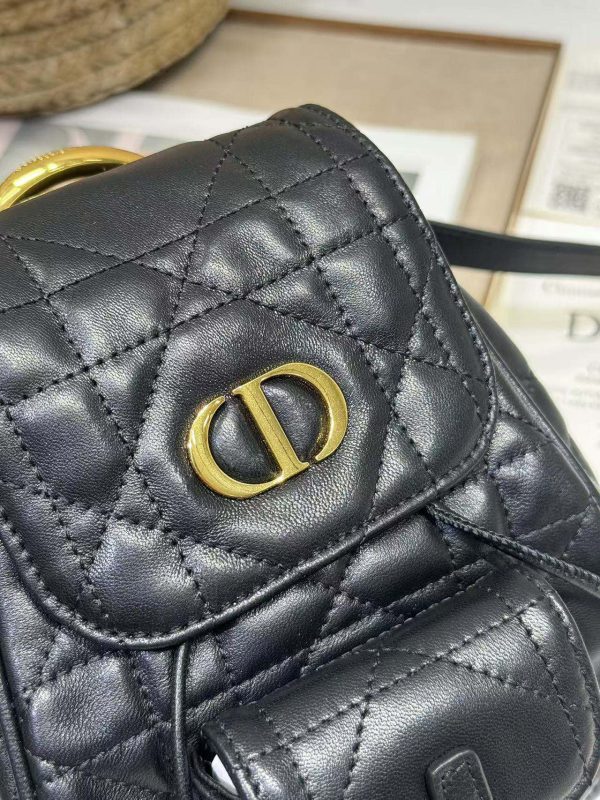 Small Dior Caro Backpack Black Color - Image 3