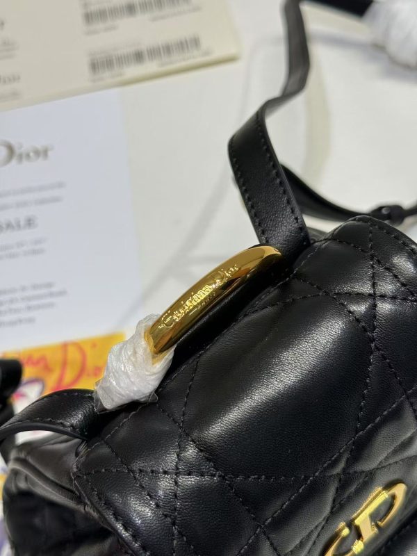 Small Dior Caro Backpack Black Color - Image 9
