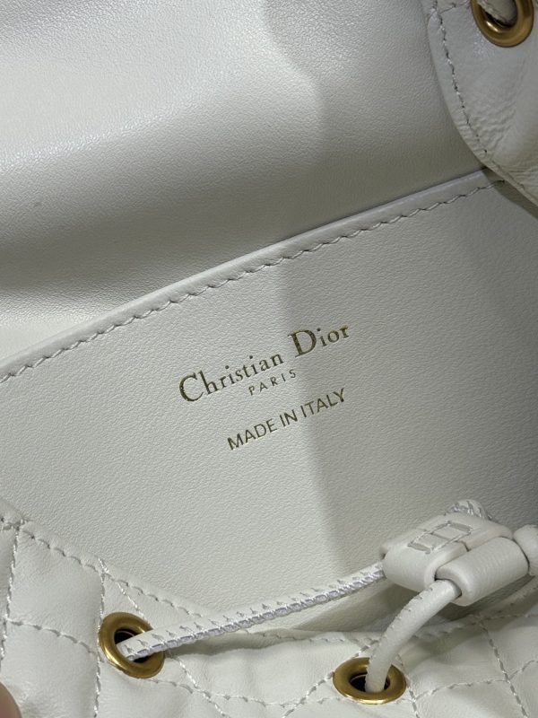 Medium Dior Caro Backpack White Color - Image 7