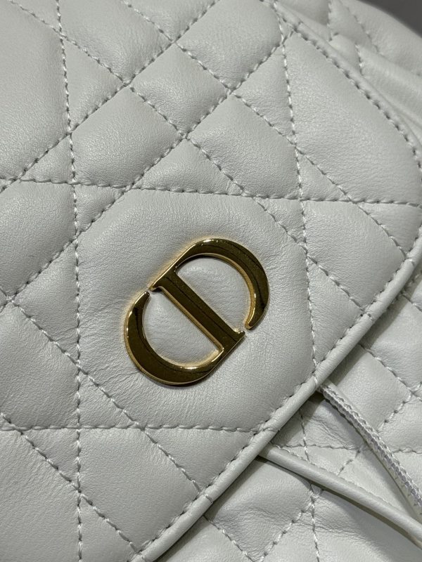 Medium Dior Caro Backpack White Color - Image 6